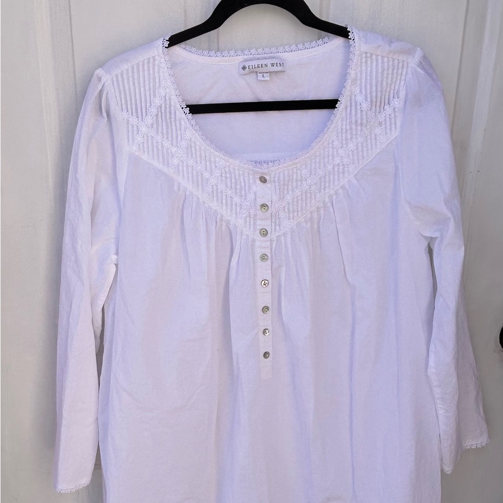 Eileen West L Cotton Pintuck Ballet Nightgown NWOT - Picture 9 of 16